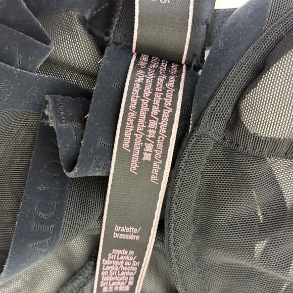 Victorias Secret Black Sheer Mesh Underwire Bralette 36B - Picture 7 of 7